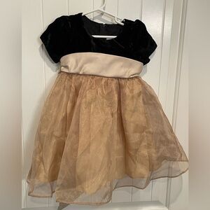 Dimples Los Angeles gold and black velvet fancy party Cinderella concert dress